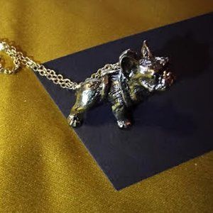 NEW! Gold French Bulldog Pendant & Necklace